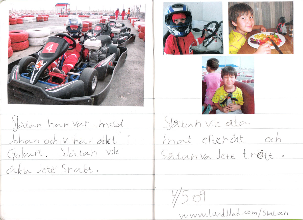 Sj&aring;tan och Johan &aring;ker Go-Kart - klicka f&ouml;r n&auml;sta bild...